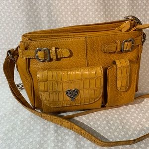 Brighton Organizer Mustard Leather Bag Heart
